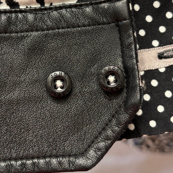 John Lennon thrashed Dress Shirt Leopard Print Faux Leather Trim Rocker Shirt - Picture 10 of 14